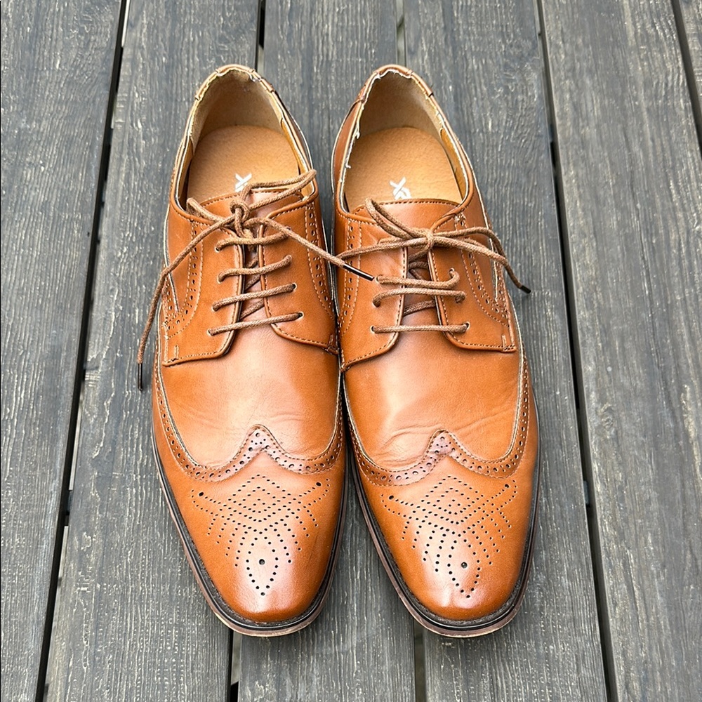 X Ray Tan Oxford wingtip Dress Shoes men’s 12